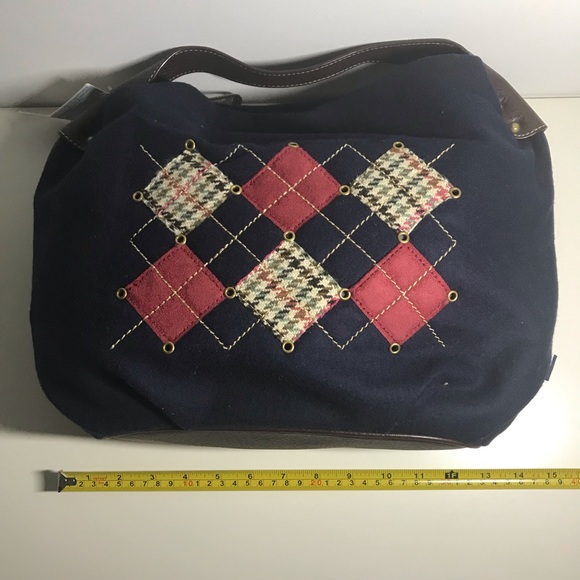 Tommy Hilfiger Argyle Navy Hobo Purse Bag NWT - Picture 4 of 7